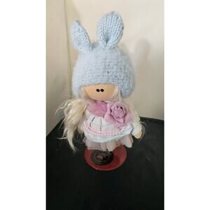 Tilda doll,Pink, soft,textile,Handmade d,iRag,children's,gift, knitted hat,  999
